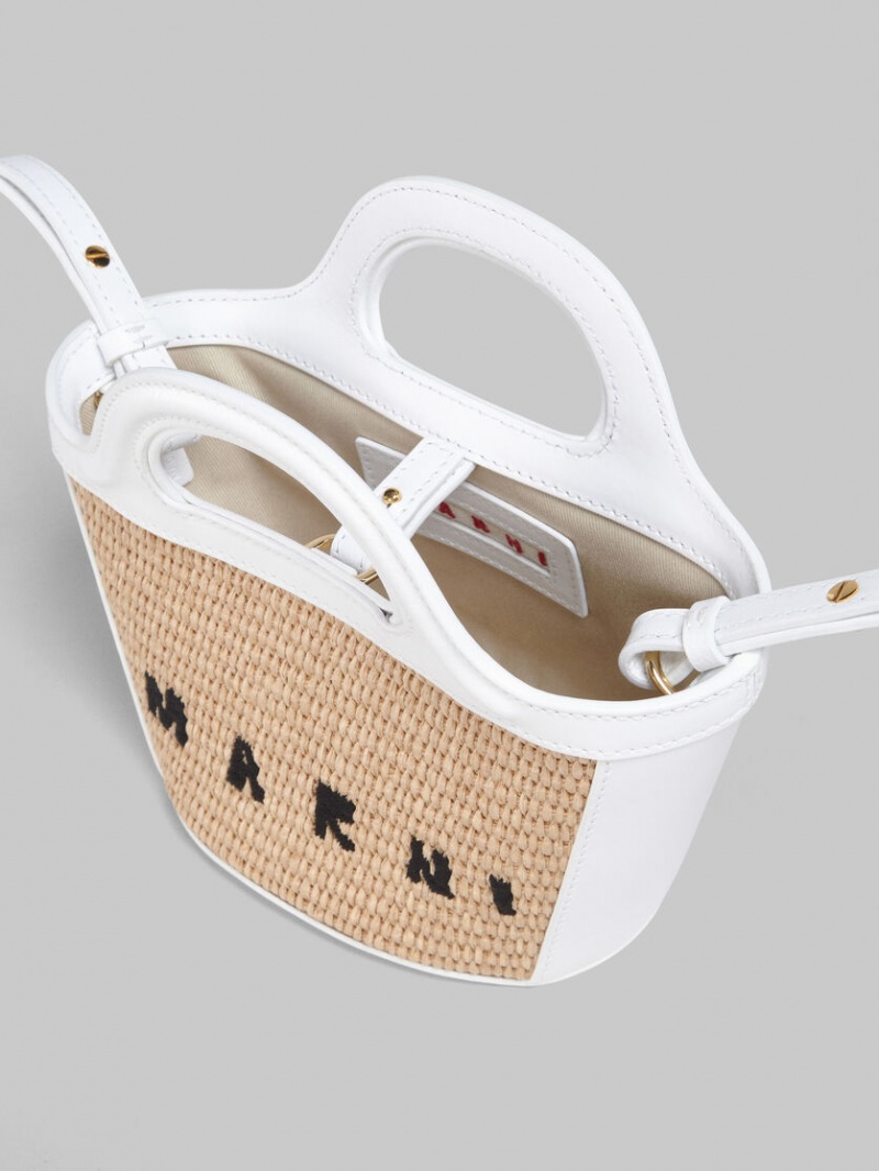 Marni Tropicalia Micro Bag Cuero And Raffia Blancos | QMXUV55194
