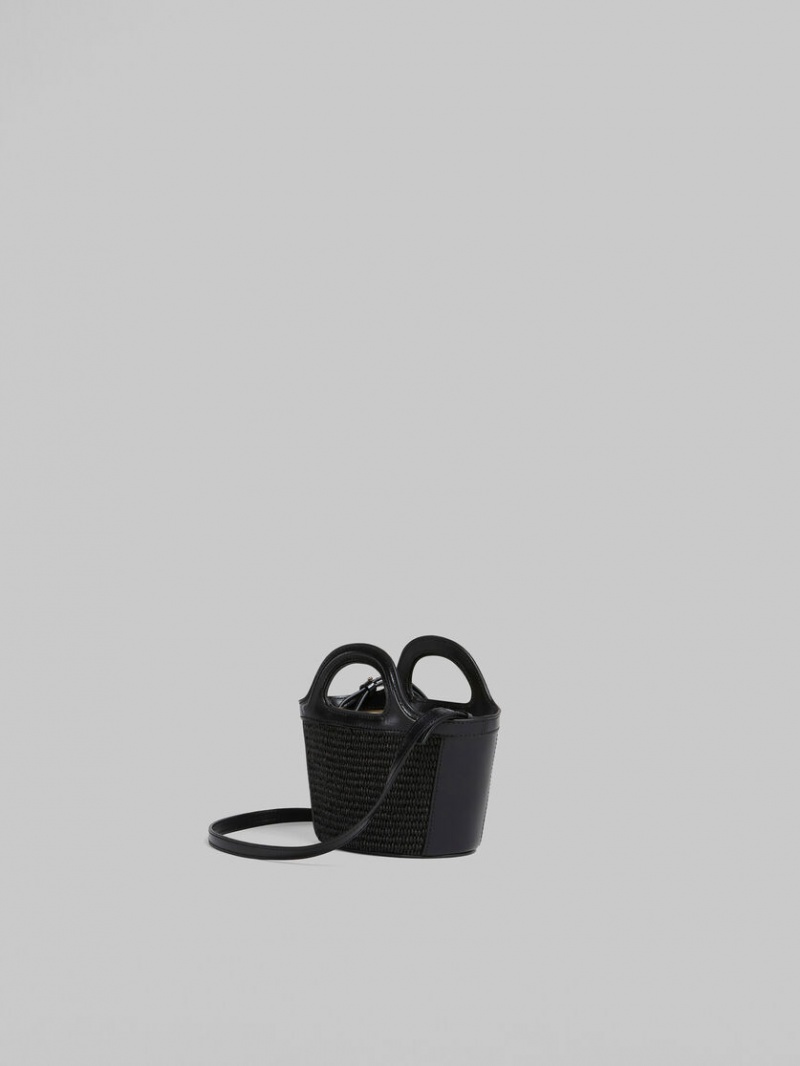 Marni Tropicalia Micro Bag Cuero And Raffia Negros | SMXNY96928