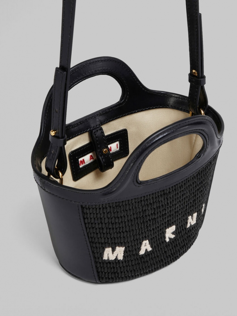 Marni Tropicalia Micro Bag Cuero And Raffia Negros | SMXNY96928