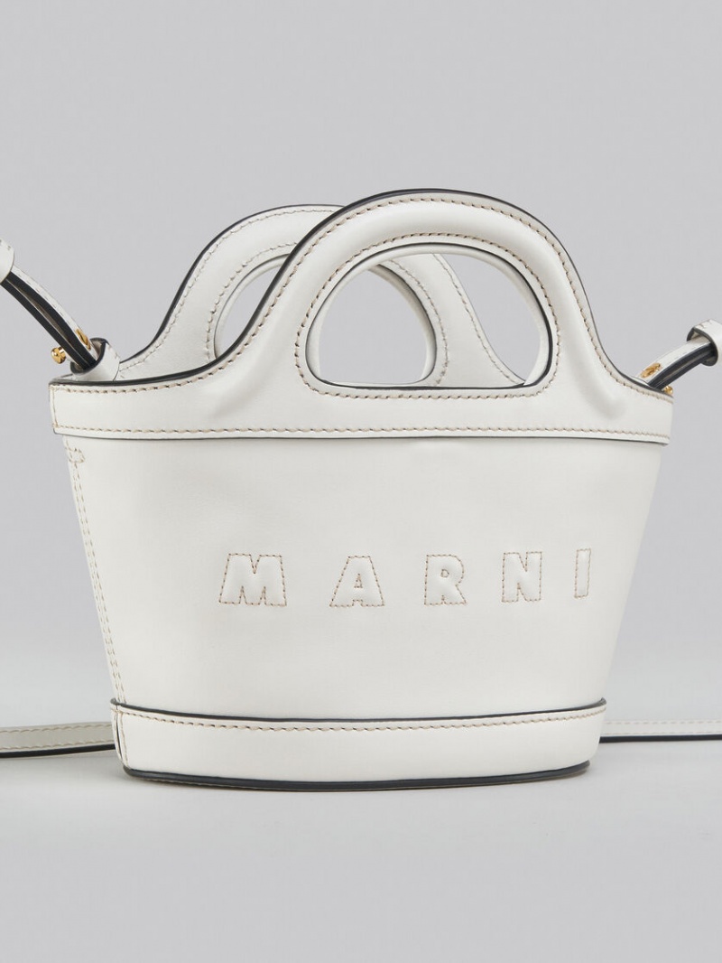 Marni Tropicalia Micro Bag Cuero Blancos | MMXHR97163