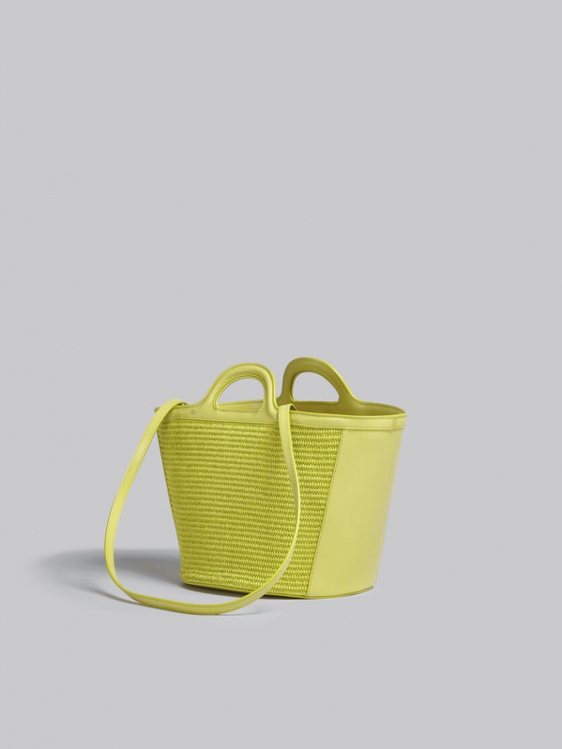 Marni Tropicalia Small Bag Cuero And Raffia Amarillos | EMXHC18961