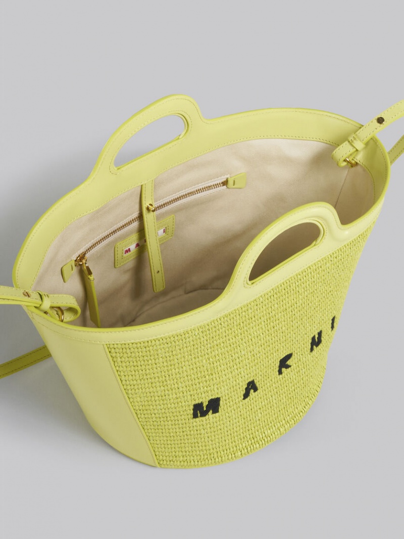 Marni Tropicalia Small Bag Cuero And Raffia Amarillos | MMXHR97321