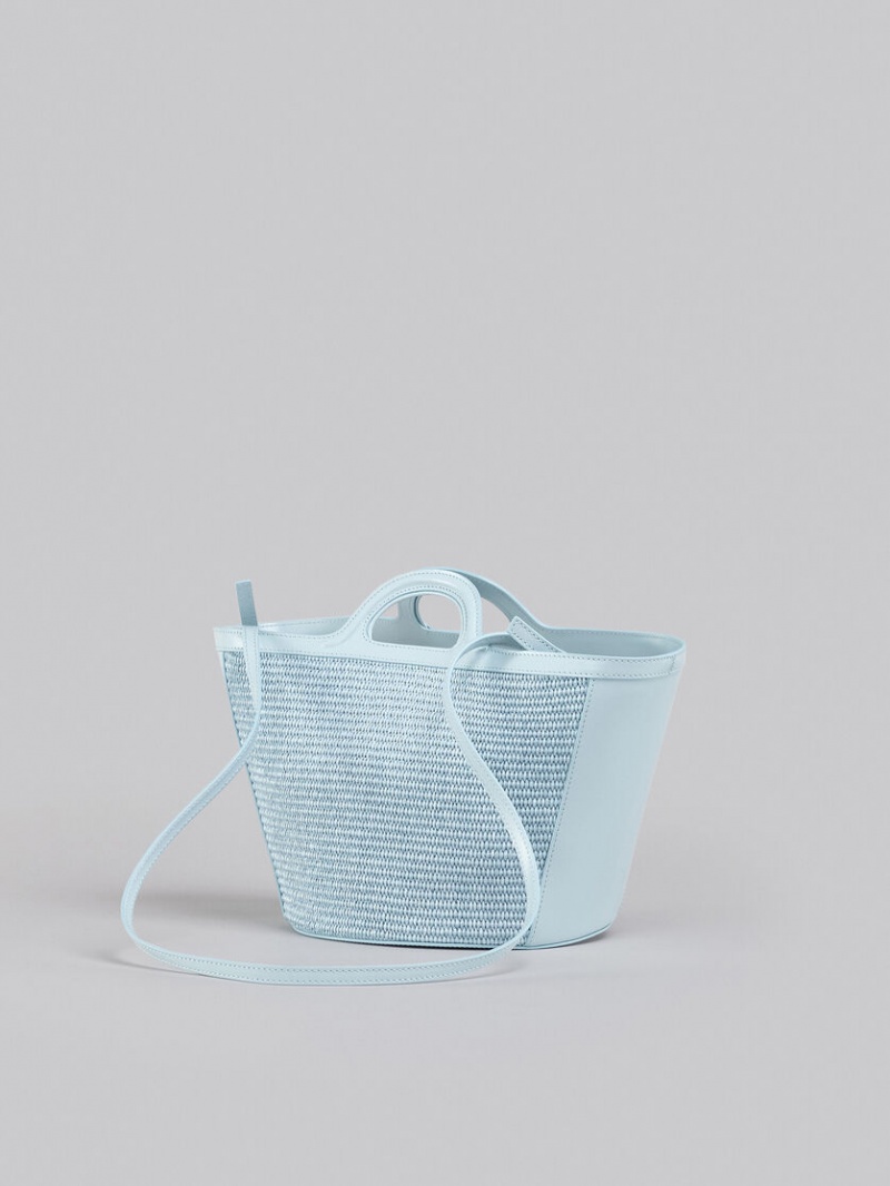 Marni Tropicalia Small Bag Cuero And Raffia Azules Claro | EMXVG77539