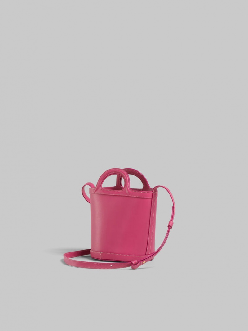 Marni Tropicalia Small Bucket Bag Cuero Rosas | AMXWC12308