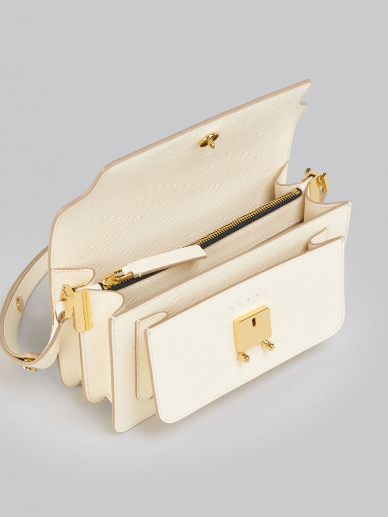 Marni Trunk Bag E/W Cuero Blancos | PMXER31278