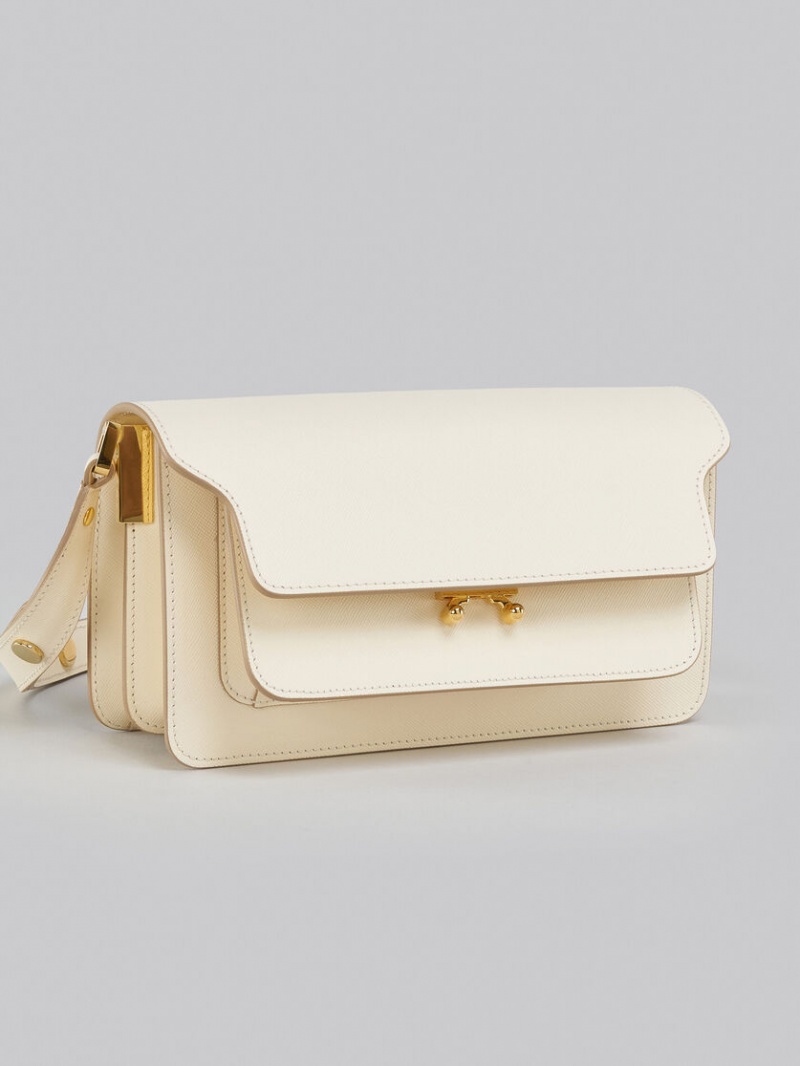 Marni Trunk Bag E/W Cuero Blancos | PMXER31278