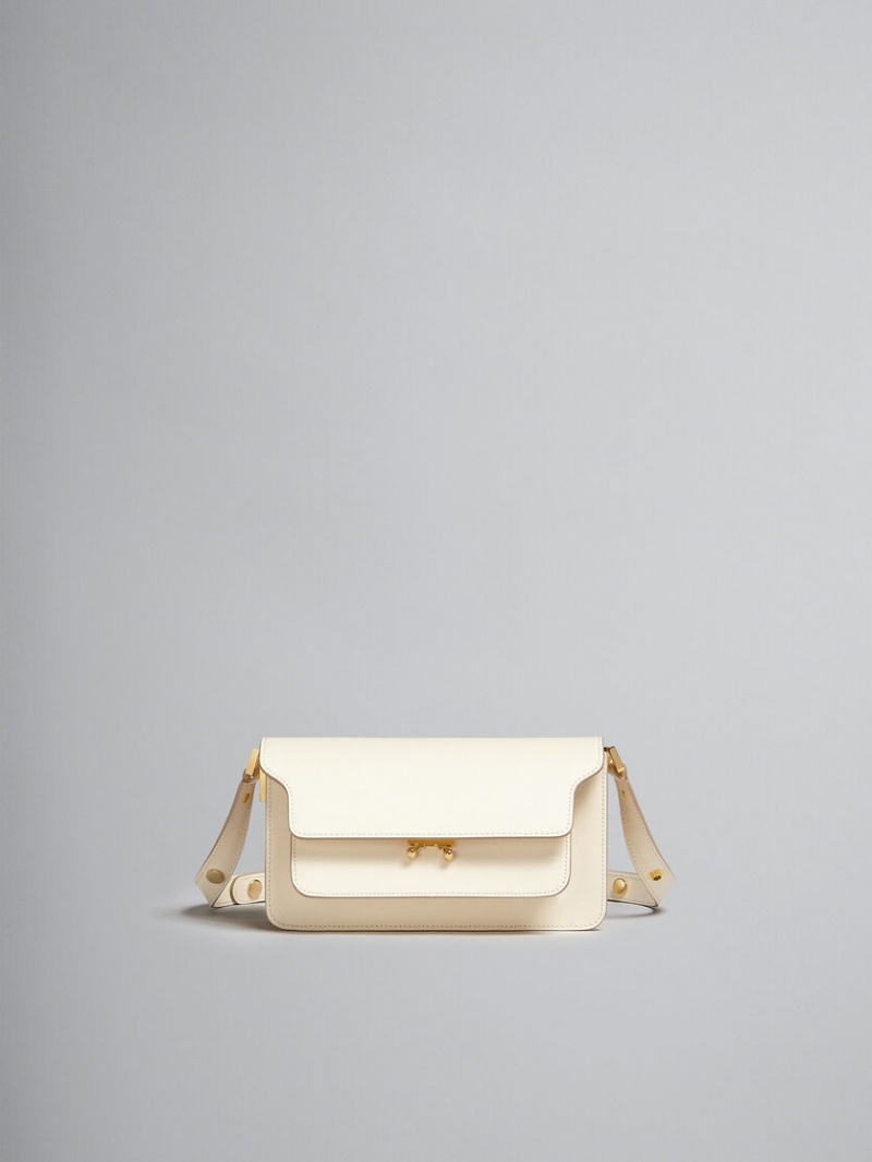 Marni Trunk Bag E/W Cuero Blancos | PMXER31278