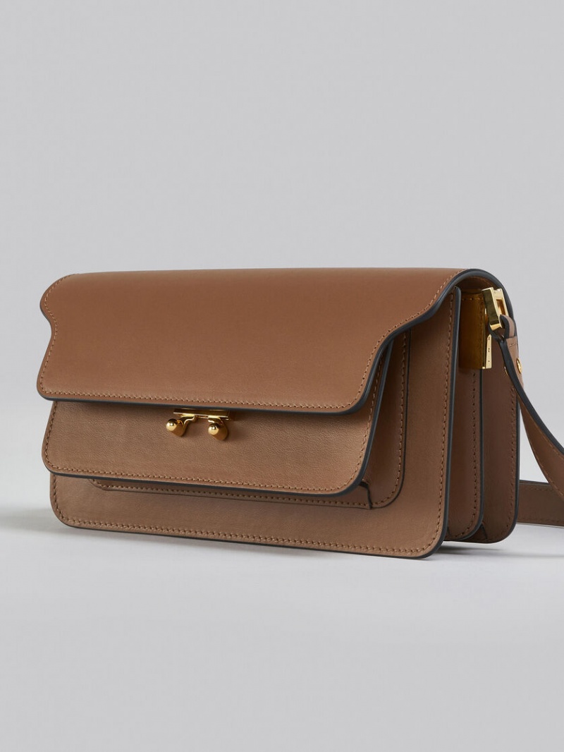 Marni Trunk Bag E/W Cuero Marrom | MXIIZ77836