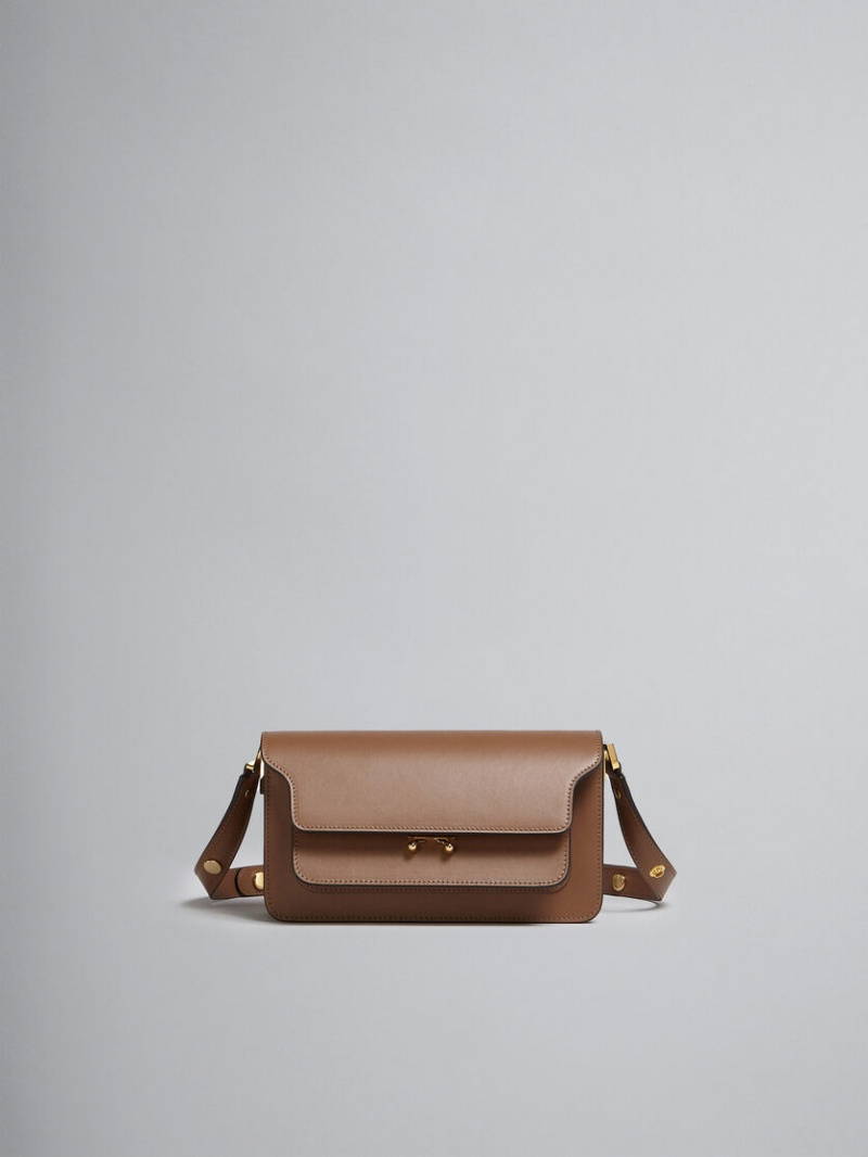 Marni Trunk Bag E/W Cuero Marrom | MXIIZ77836