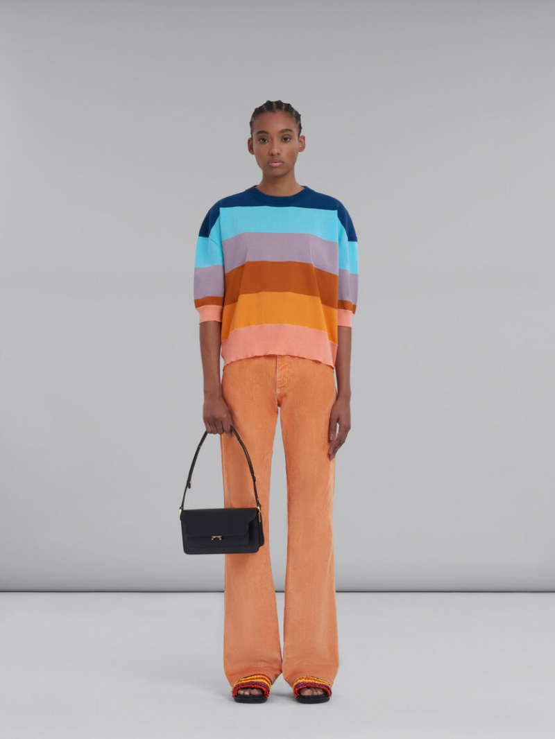Marni Trunk Bag E/W Cuero Negros | TMXWZ64818
