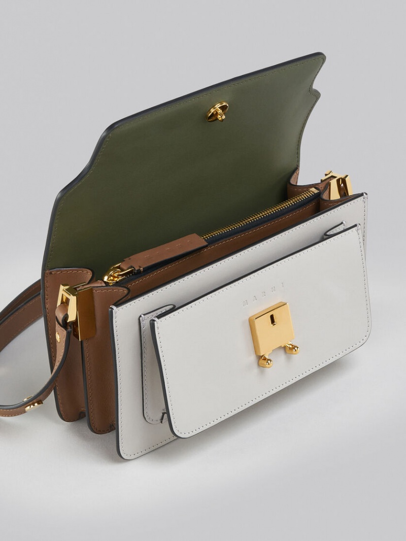 Marni Trunk Bag E/W Cuero Verdes Grises Marrom | MXIIZ27653