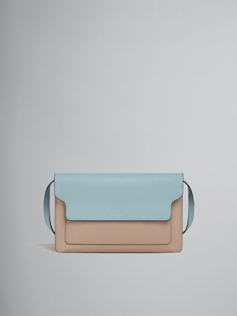 Marni Trunk Clutch Cuero Azules Claro Beige Blancos | AMXDF49025