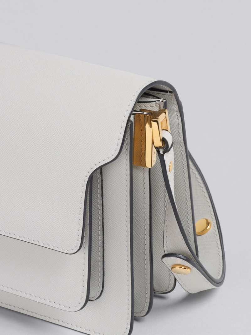 Marni Trunk Medium Bag Saffiano Cuero Grises | YMXGT20693