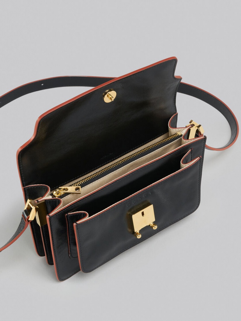 Marni Trunk Soft Bag E/W Cuero Negros | MXJZR74557