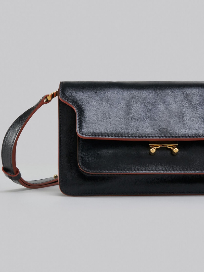 Marni Trunk Soft Bag E/W Cuero Negros | MXJZR74557