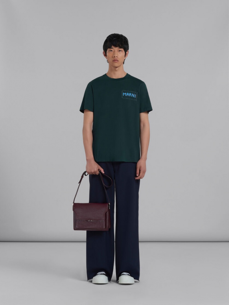 Marni Trunk Soft Large Bag Cuero Rojos | MXQAV30439