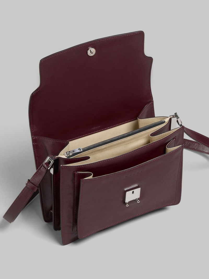 Marni Trunk Soft Large Bag Cuero Rojos | MXQAV30439