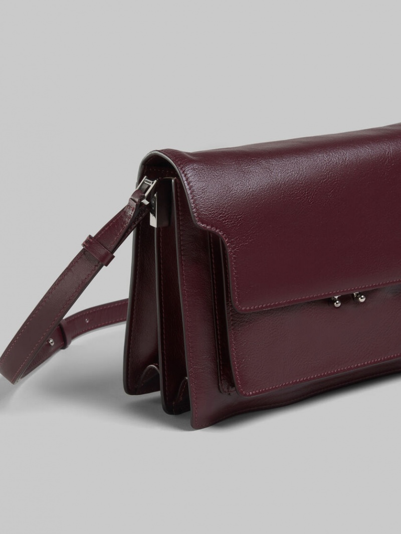 Marni Trunk Soft Large Bag Cuero Rojos | MXQAV30439