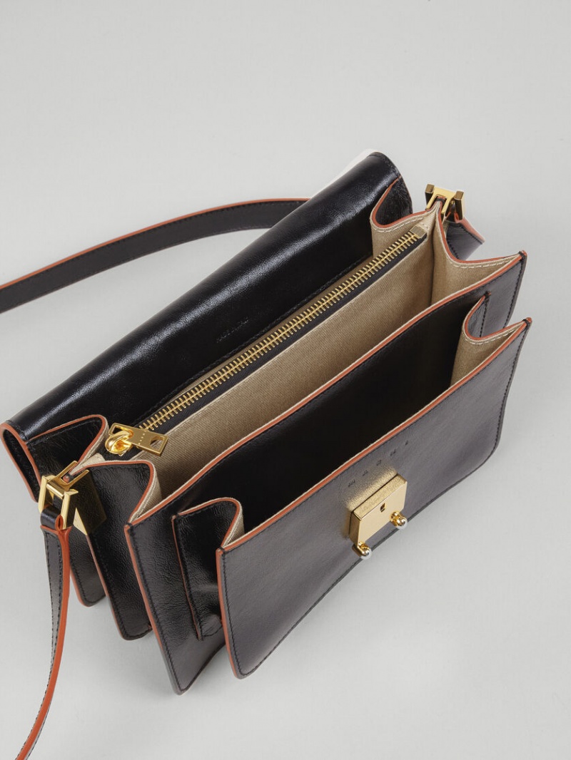 Marni Trunk Soft Medium Bag Cuero Negros | BMXSD71497