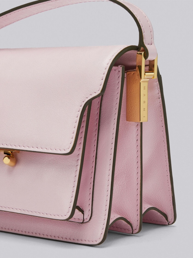 Marni Trunk Soft Mini Bag Cuero Rosas | AMXDF44476