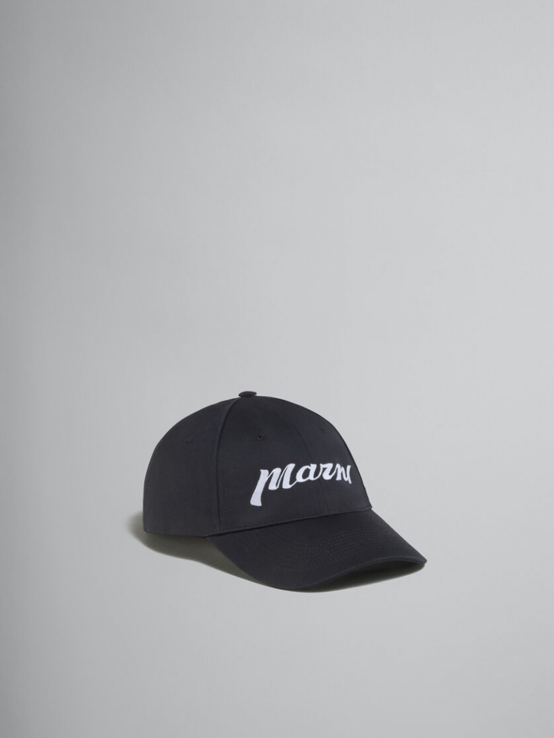 Marni Twill Baseball Cap With Embroidered Logo Negros | SMXVO23190