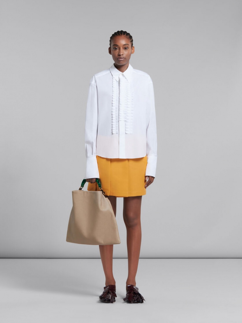 Marni Venice Medium Bag Cuero Beige | DMXKV50403