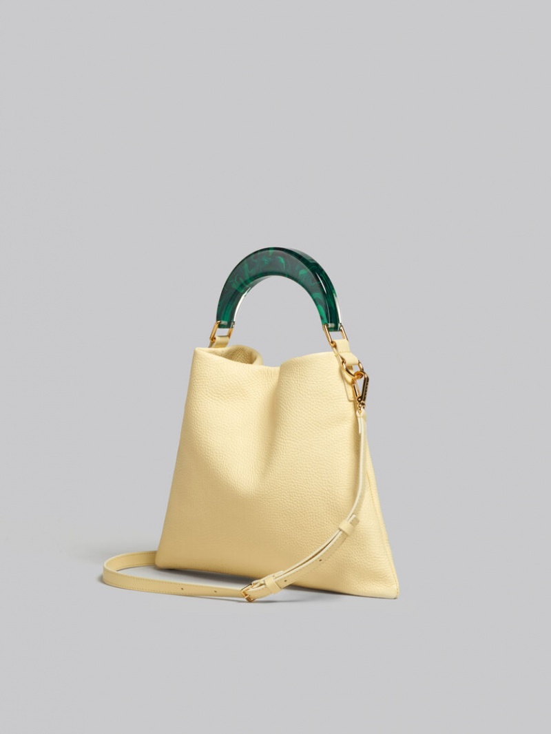 Marni Venice Small Bag Cuero Amarillos Claro | MXJZR43773