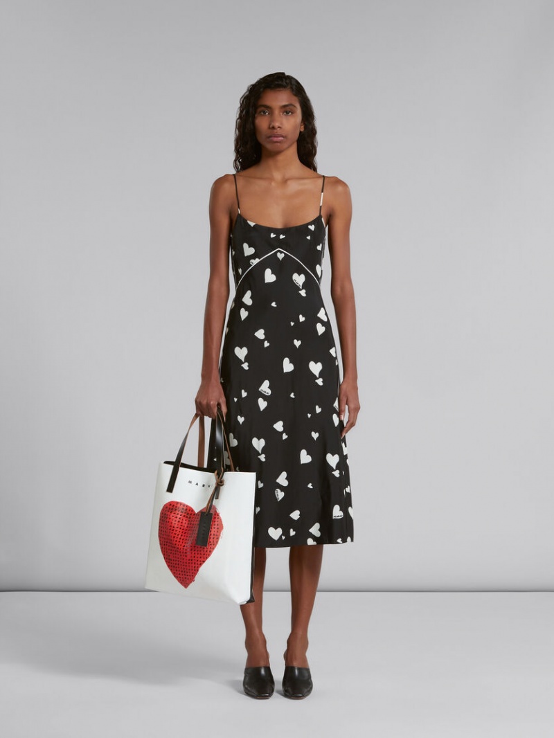 Marni Wordsearch Heart Print Blancos | AMXWC86102