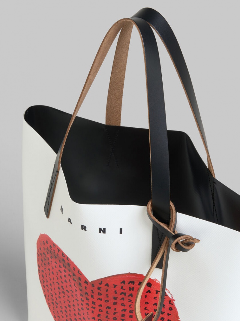 Marni Wordsearch Heart Print Blancos | AMXWC86102